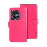 For OnePlus 12R idewei Crazy Horse Texture Leather Phone Case(Red)