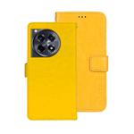 For OnePlus 12R idewei Crazy Horse Texture Leather Phone Case(Yellow)