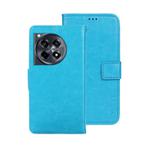 For OnePlus 12R idewei Crazy Horse Texture Leather Phone Case(Sky Blue)