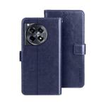 For OnePlus 12R idewei Crazy Horse Texture Leather Phone Case(Blue)