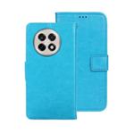 For OnePlus 13R idewei Crazy Horse Texture Leather Phone Case(Sky Blue)