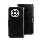 For OnePlus 13R idewei Crazy Horse Texture Leather Phone Case(Black)