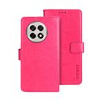 For OnePlus 13R idewei Crazy Horse Texture Leather Phone Case(Rose Red)