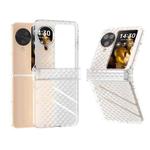 For OPPO Find N3 Flip Wave Pattern Transparent Frosted Phone Case with Hinge