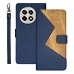 For OnePlus 13R idewei Two-color Splicing Leather Phone Case(Blue)