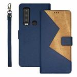 For CAT S75 idewei Two-color Splicing Leather Phone Case(Blue)