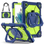 For Samsung Galaxy Tab A8 10.5 2021 Contrast Color Robot Silicone Hybrid PC Tablet Case(Navy Yellow Green)