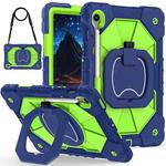 For Samsung Galaxy Tab S10 FE / S9 Contrast Color Robot Silicone Hybrid PC Tablet Case(Navy Yellow Green)