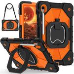 For Samsung Galaxy Tab S10 FE / S9 Contrast Color Robot Silicone Hybrid PC Tablet Case(Black Orange)