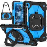 For Samsung Galaxy Tab S10 FE / S9 Contrast Color Robot Silicone Hybrid PC Tablet Case(Black Blue)