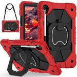 For Samsung Galaxy Tab S10 FE / S9 Contrast Color Robot Silicone Hybrid PC Tablet Case(Red Black)