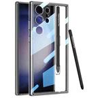 For Samsung Galaxy S24 Ultra 5G GKK Space Frame Transparent PC + TPU Phone Case with Pen(Transparent Black)
