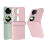 For Huawei Pocket 2 3 in 1 Wave Pattern Matte PC Phone Case with Hinge(Pink)