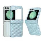 For Samsung Galaxy Z Flip5 5G 3 in 1 Wave Pattern Matte PC Phone Case with Hinge(Ice Blue)