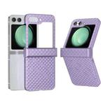 For Samsung Galaxy Z Flip5 5G 3 in 1 Wave Pattern Matte PC Phone Case with Hinge(Purple)