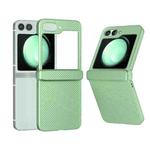 For Samsung Galaxy Z Flip6 5G 3 in 1 Wave Pattern Matte PC Phone Case with Hinge(Light Green)