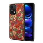 For Xiaomi Redmi Note 12 Turbo Four Seasons Flower Language Series TPU Phone Case(Summer Red)