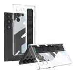 For Samsung Galaxy S24 Ultra 5G GKK Space Frame Transparent PC + TPU Phone Case with Wrist Strap(Black)