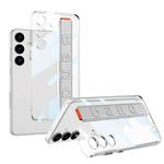 For Samsung Galaxy S24+ 5G GKK Space Frame Transparent PC + TPU Phone Case with Wrist Strap(White)