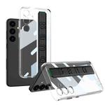 For Samsung Galaxy S24 5G GKK Space Frame Transparent PC + TPU Phone Case with Wrist Strap(Black)