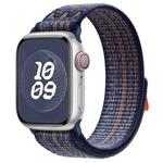 For Apple Watch SE 2022 44mm Loop Nylon Watch Band(Royal Blue Orange)