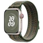 For Apple Watch Series 7 45mm Loop Nylon Watch Band(Green Orange)