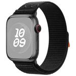 For Apple Watch SE 44mm Loop Nylon Watch Band(Dark Black)
