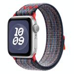 For Apple Watch Series 5 44mm Loop Nylon Watch Band(Blue with Red)