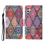 For Samsung Galaxy A35 Colored Drawing Pattern Flip Leather Phone Case(Diamond Totem)