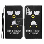 For Samsung Galaxy A55 Colored Drawing Pattern Flip Leather Phone Case(Penguin)