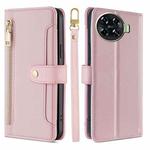 For Tecno Spark 20 Pro+ 4G Sheep Texture Cross-body Zipper Wallet Leather Phone Case(Pink)