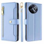 For Itel S24 4G Sheep Texture Cross-body Zipper Wallet Leather Phone Case(Blue)