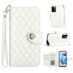 For Xiaomi Redmi Note 12 Pro+ 5G Rhombic Texture Flip Leather Phone Case with Lanyard(White)