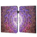For Amazon Kindle Fire HD10 2023/2021 Coloured Drawing Stitching Smart Leather Tablet Case(Mandala Flower)