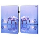 For Amazon Kindle Fire HD10 2023/2021 Coloured Drawing Stitching Smart Leather Tablet Case(Tree and Elephant)