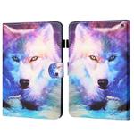 For Amazon Kindle Fire HD10 2023/2021 Coloured Drawing Stitching Smart Leather Tablet Case(Wolf)