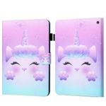 For Amazon Kindle Fire HD10 2023/2021 Coloured Drawing Stitching Smart Leather Tablet Case(Unicorn)