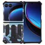 For Motorola Razr 40 Ultra Camouflage Armor Kickstand TPU + PC Magnetic Phone Case(Light Blue)