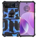 For Motorola Razr 40 Camouflage Armor Kickstand TPU + PC Magnetic Phone Case(Dark Blue)