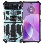 For Motorola Razr 40 Camouflage Armor Kickstand TPU + PC Magnetic Phone Case(Mint Green)