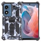 For Motorola Moto G Play 4G 2024 Camouflage Armor Kickstand TPU + PC Magnetic Phone Case(Grey)