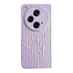 For OPPO Find N3 Pearlescent Paint Gradient Geometric Leather Phone Case(Purple)