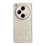 For OPPO Find N3 Pearlescent Paint Gradient Geometric Leather Phone Case(Gold)