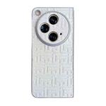 For OPPO Find N3 Pearlescent Paint Gradient Geometric Leather Phone Case(Silver)