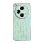 For OPPO Find N3 Pearlescent Paint Gradient Geometric Leather Phone Case(Green)