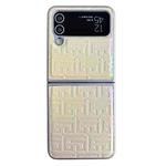 For Samsung Galaxy Z Flip4 5G Pearlescent Paint Gradient Geometric Leather Phone Case(Gold)