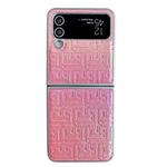 For Samsung Galaxy Z Flip3 5G Pearlescent Paint Gradient Geometric Leather Phone Case(Pink)