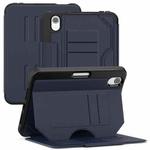 For iPad mini 2024 / mini 6 Notebook Magnetic Leather Tablet Case(Navy Blue)