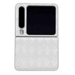For Huawei Pura X Pearlescent Paint Diamond Shaped Checkered Leather Phone Case(Silver)