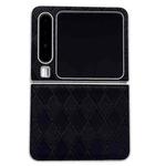 For Huawei Pura X Pearlescent Paint Diamond Shaped Checkered Leather Phone Case(Black)